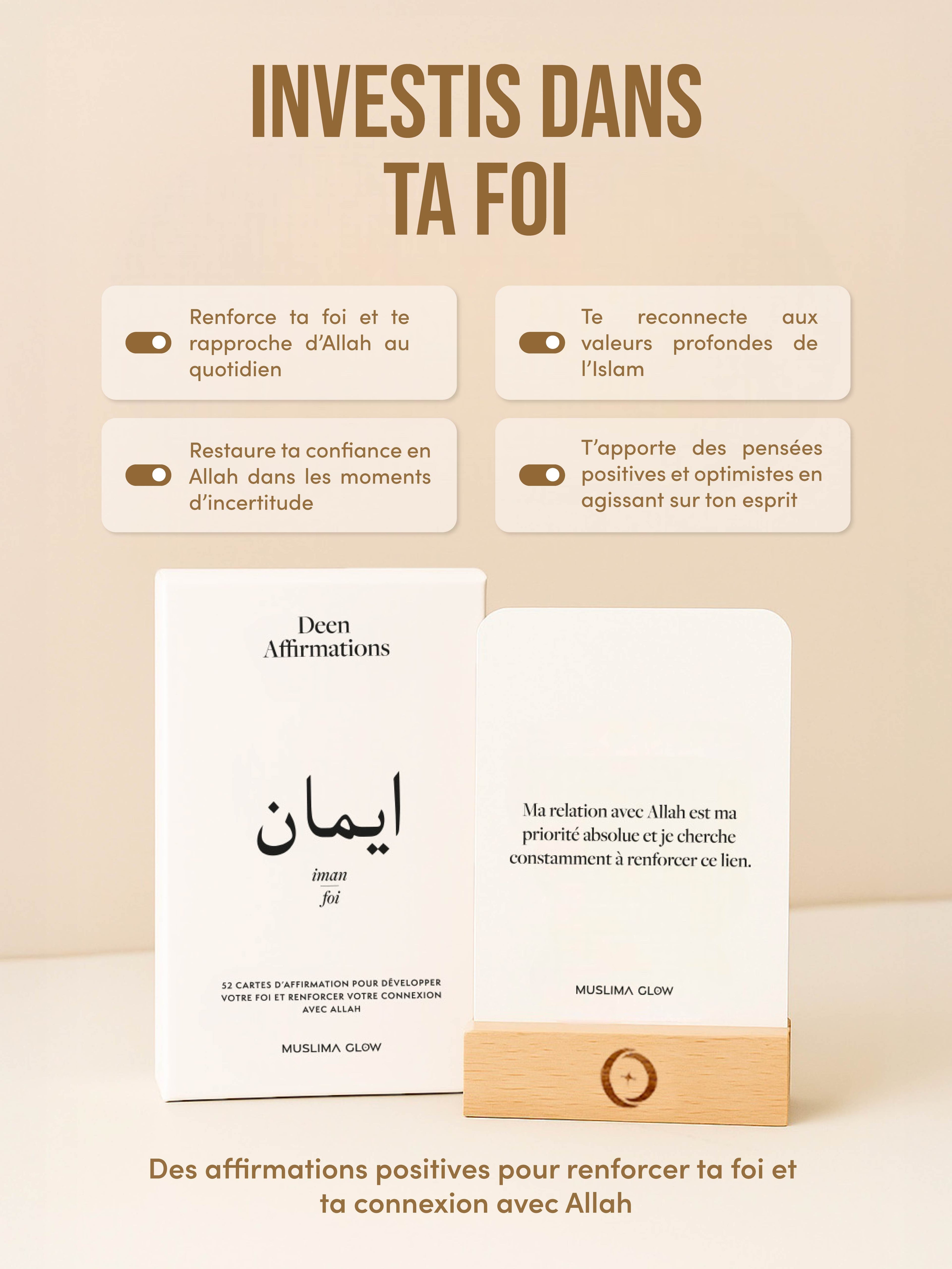 Deen Affirmations Thème Iman/Foi - 52 cartes d&