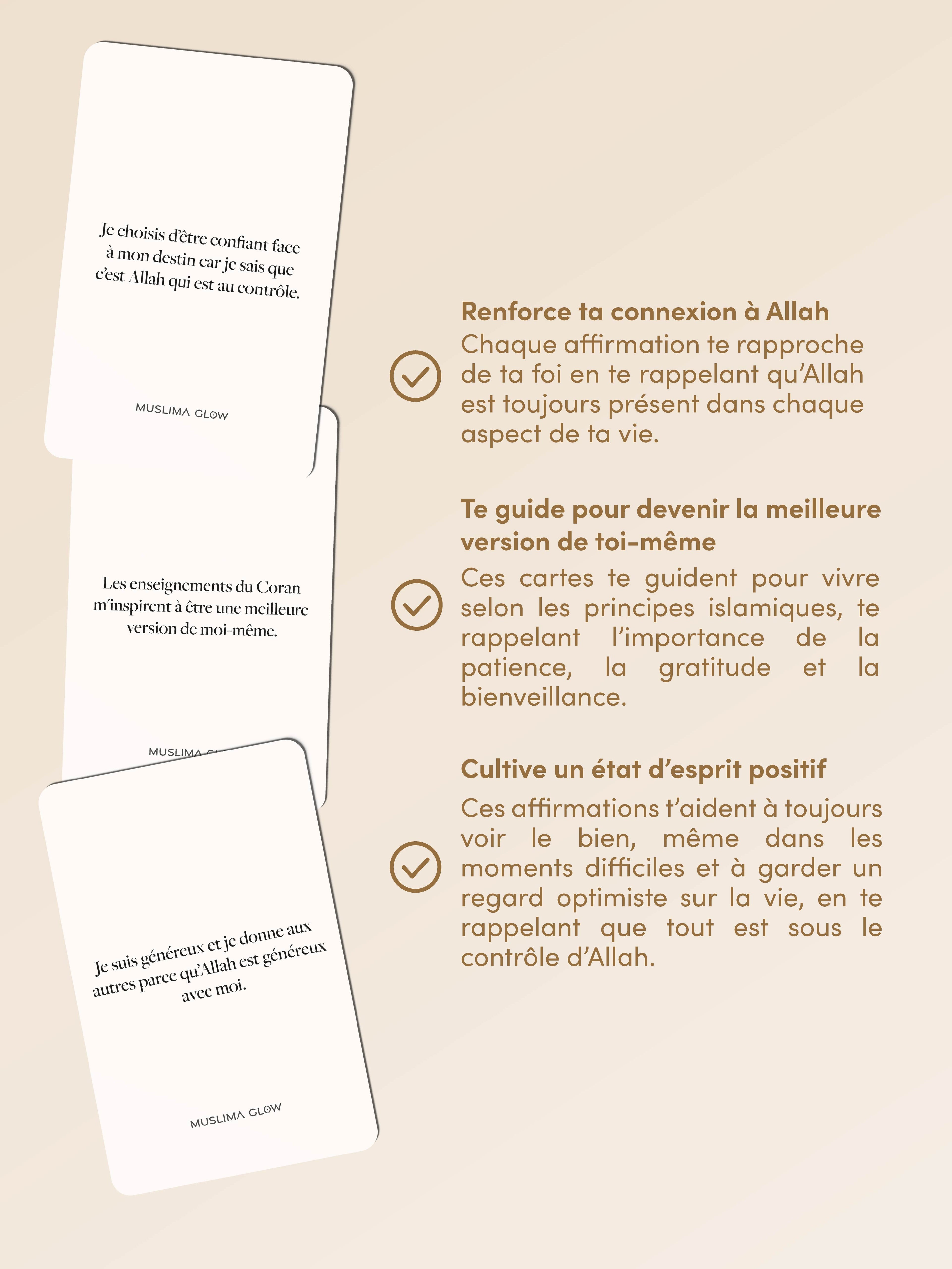 Deen Affirmations Thème Iman/Foi - 52 cartes d&