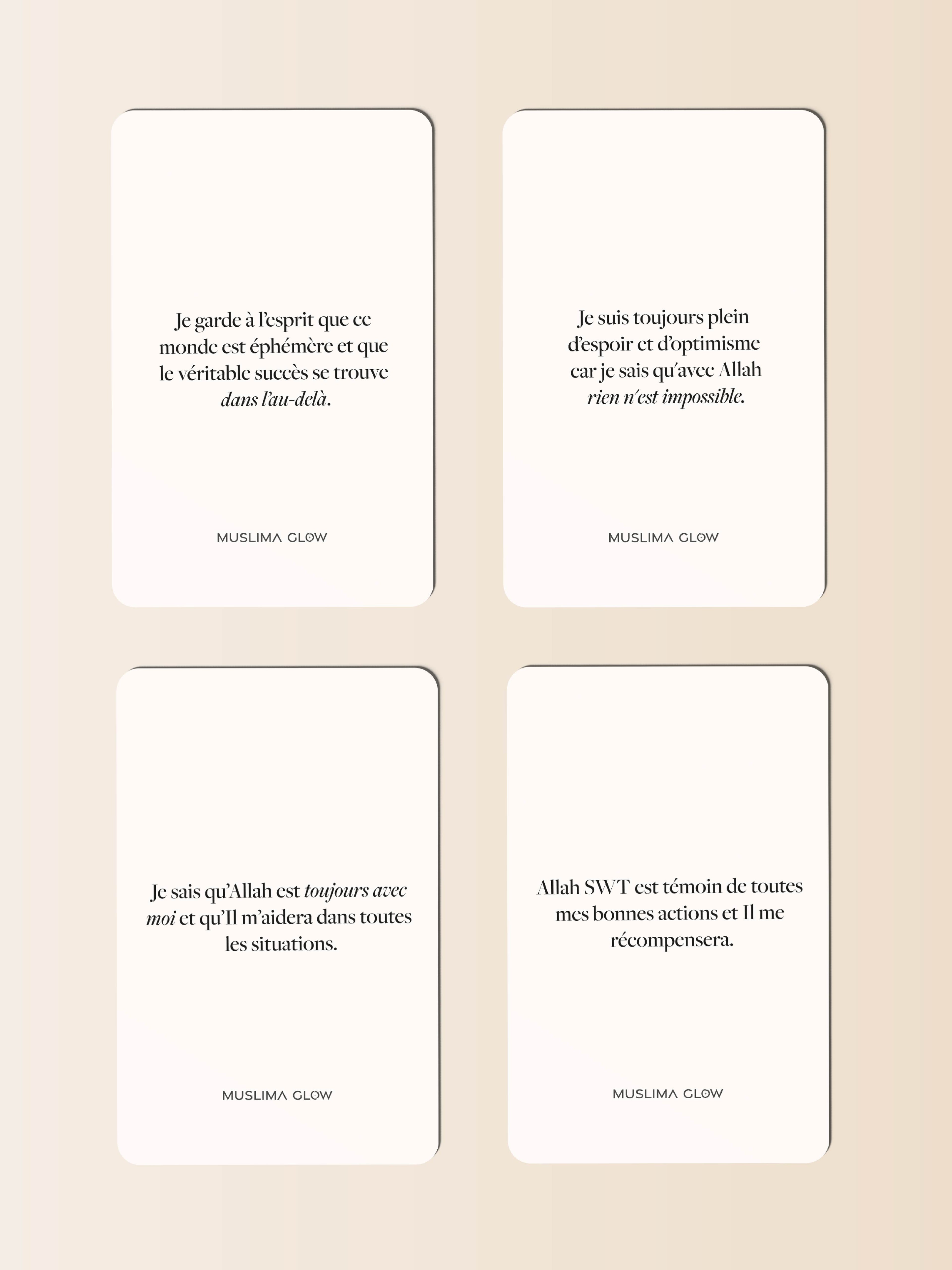 Deen Affirmations Thème Iman/Foi - 52 cartes d&