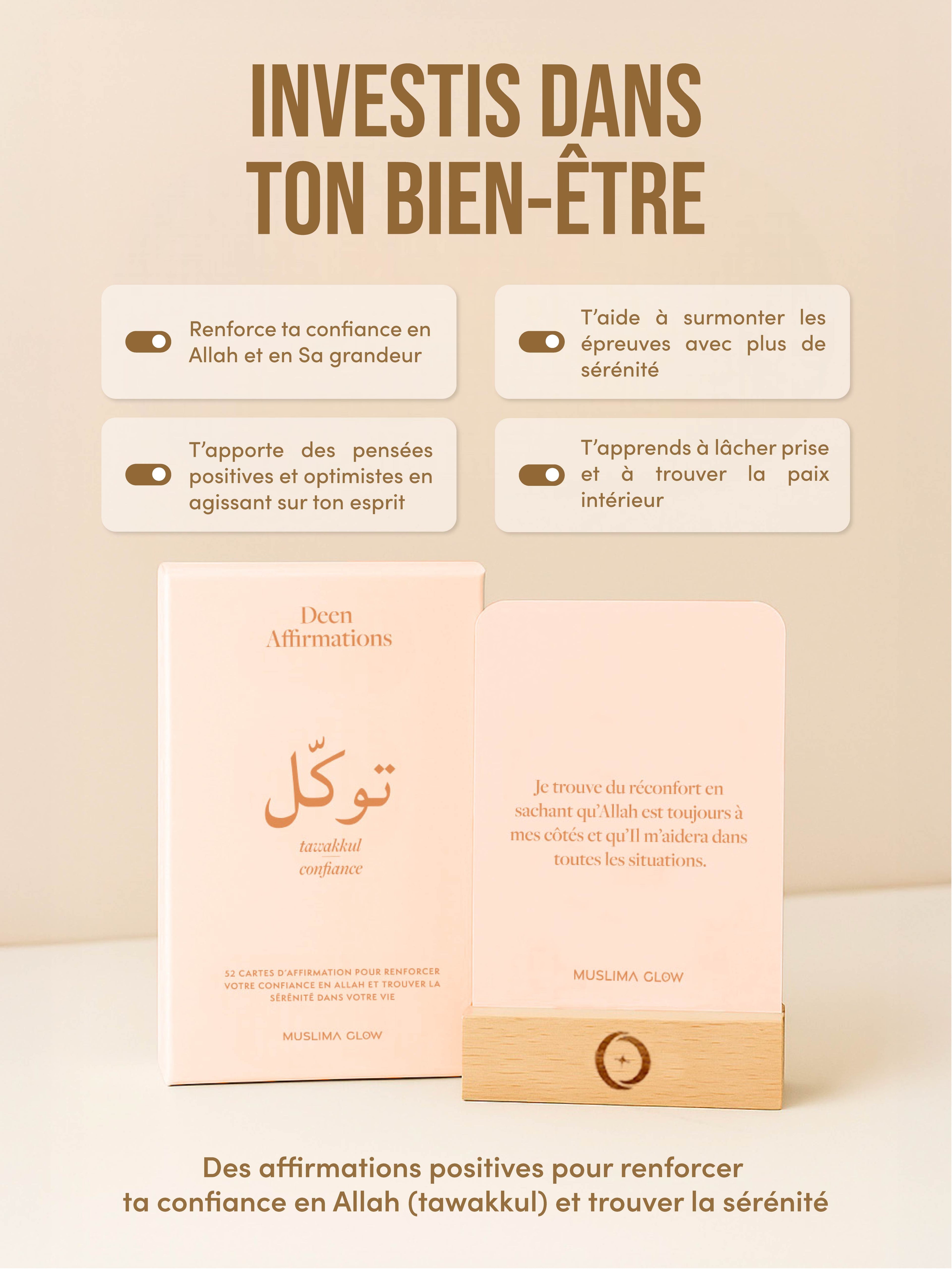 Deen Affirmations Thème Tawakkul/Confiance - 52 cartes d&