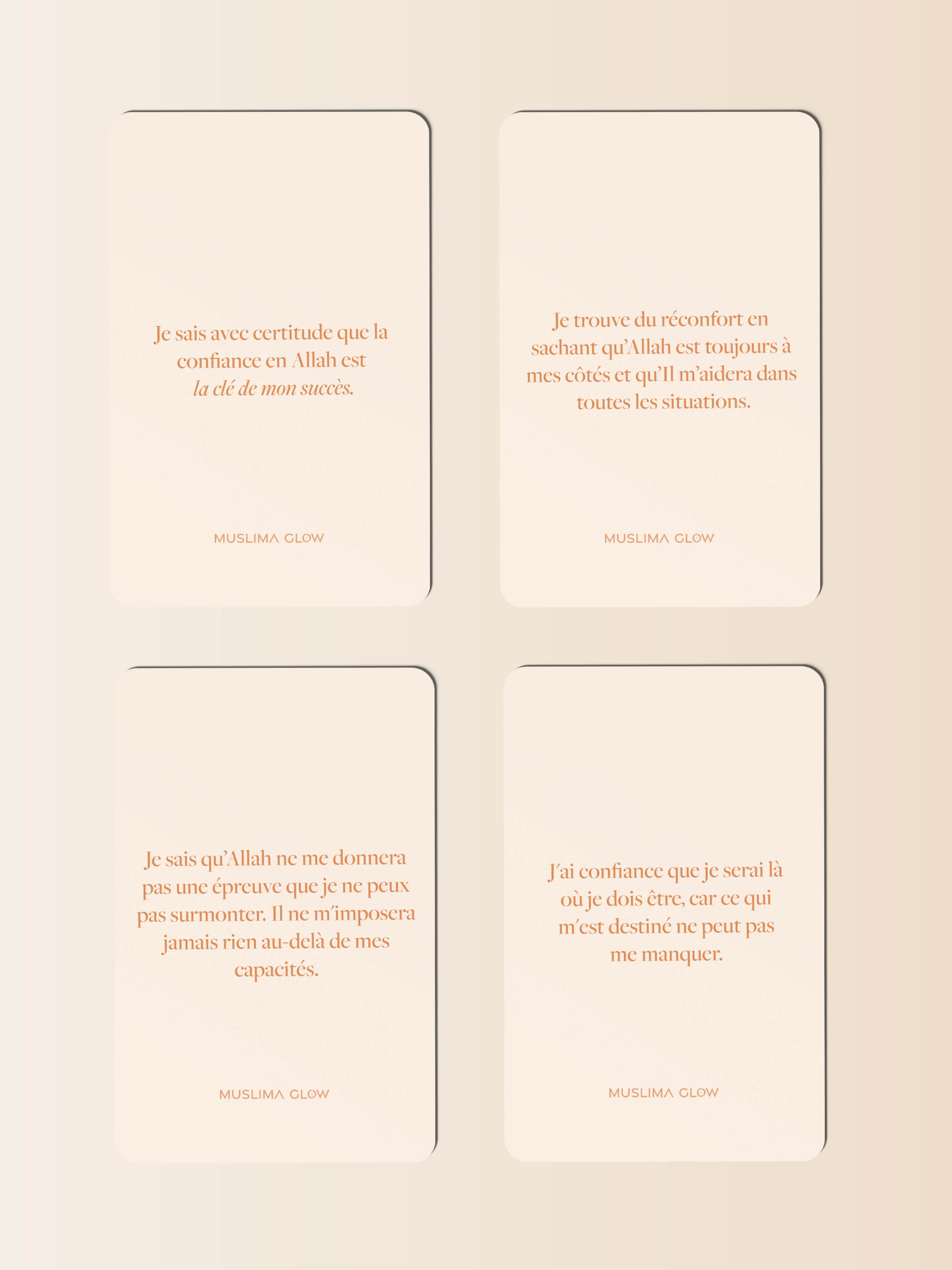 Deen Affirmations Thème Tawakkul/Confiance - 52 cartes d&