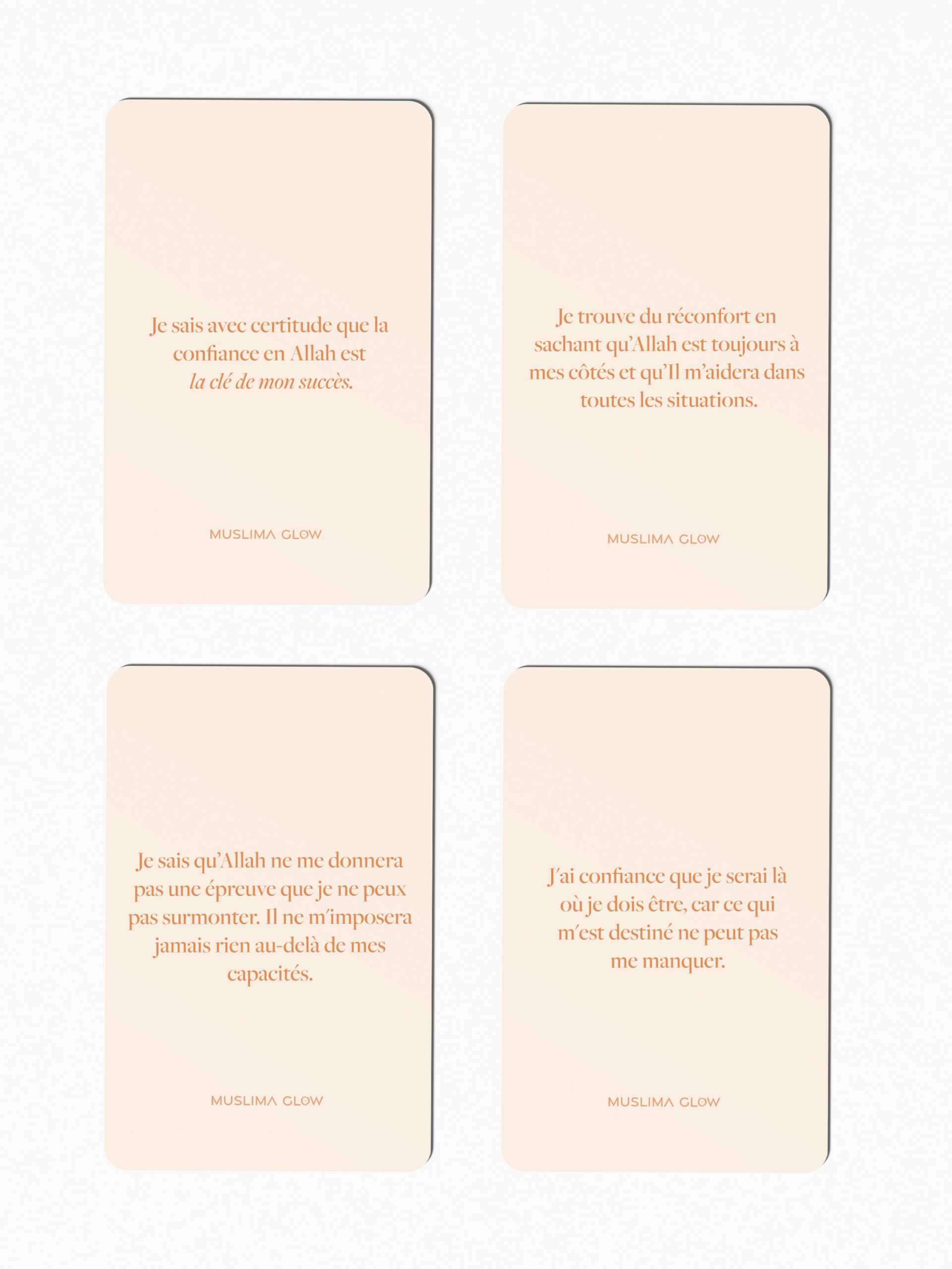 Deen Affirmations Thème Tawakkul/Confiance - 52 cartes d&