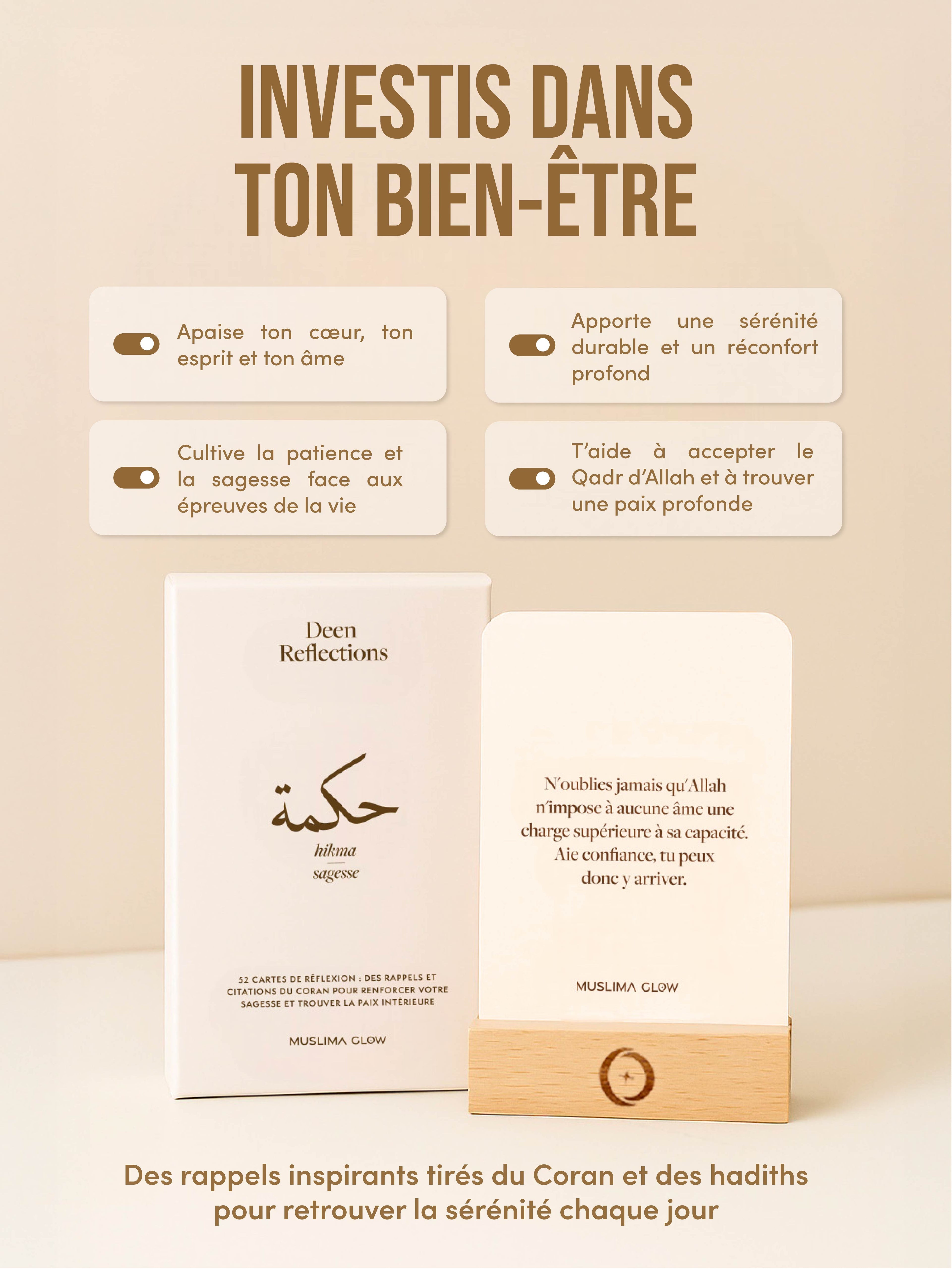 Deen Reflections - 52 cartes de rappels et versets du Coran