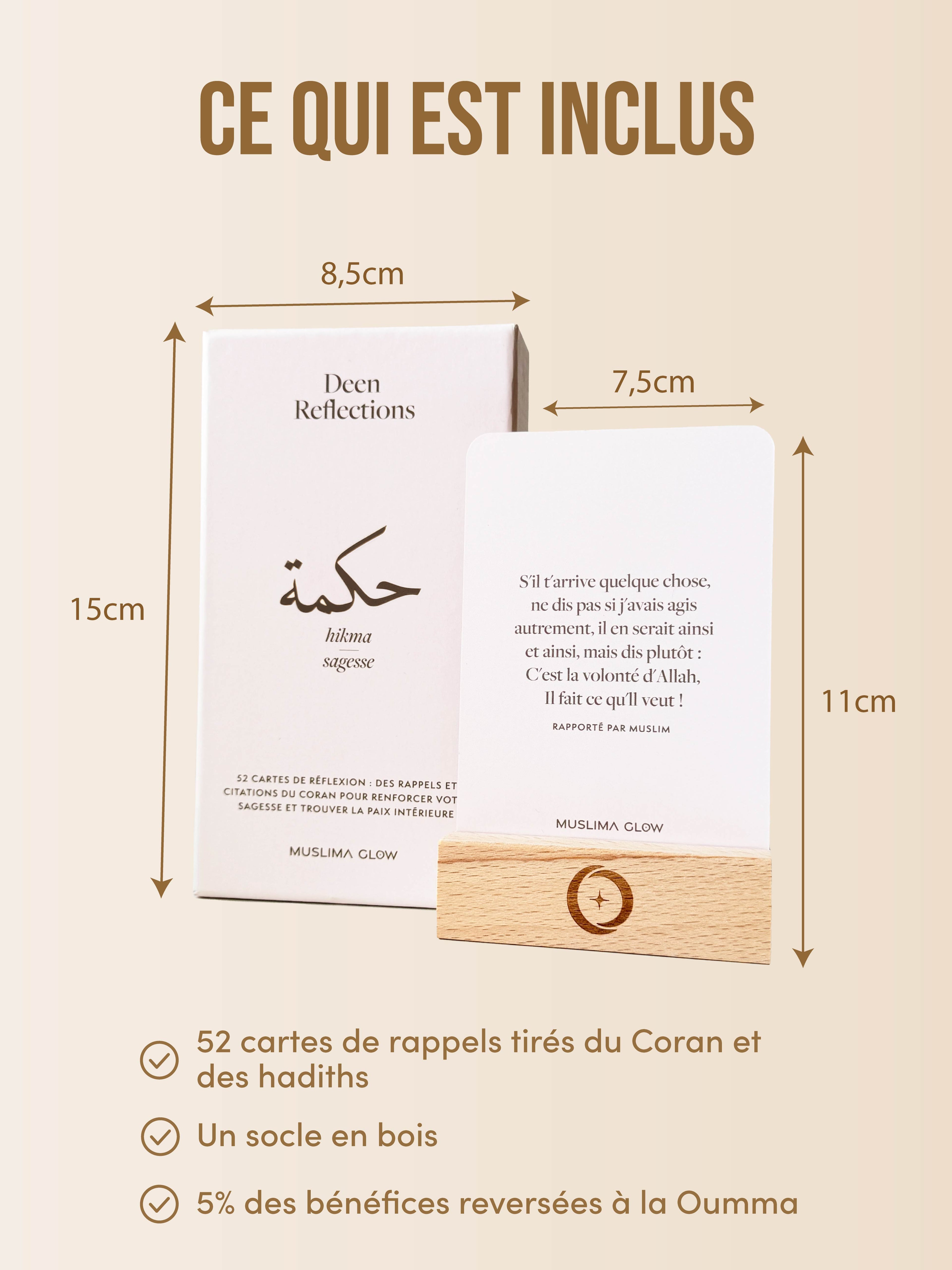 Deen Reflections - 52 cartes de rappels et versets du Coran
