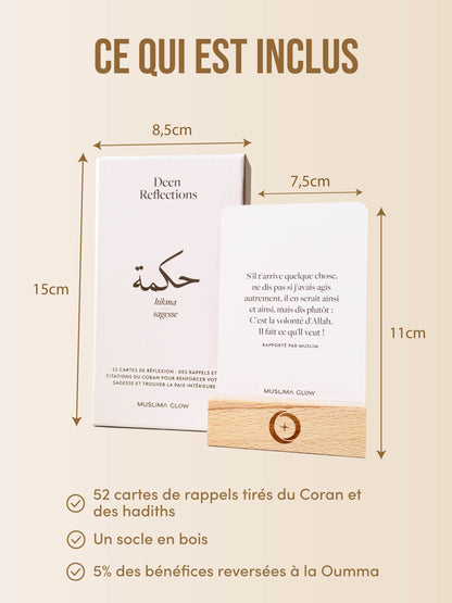 Deen Reflections - 52 cartes de rappels et versets du Coran