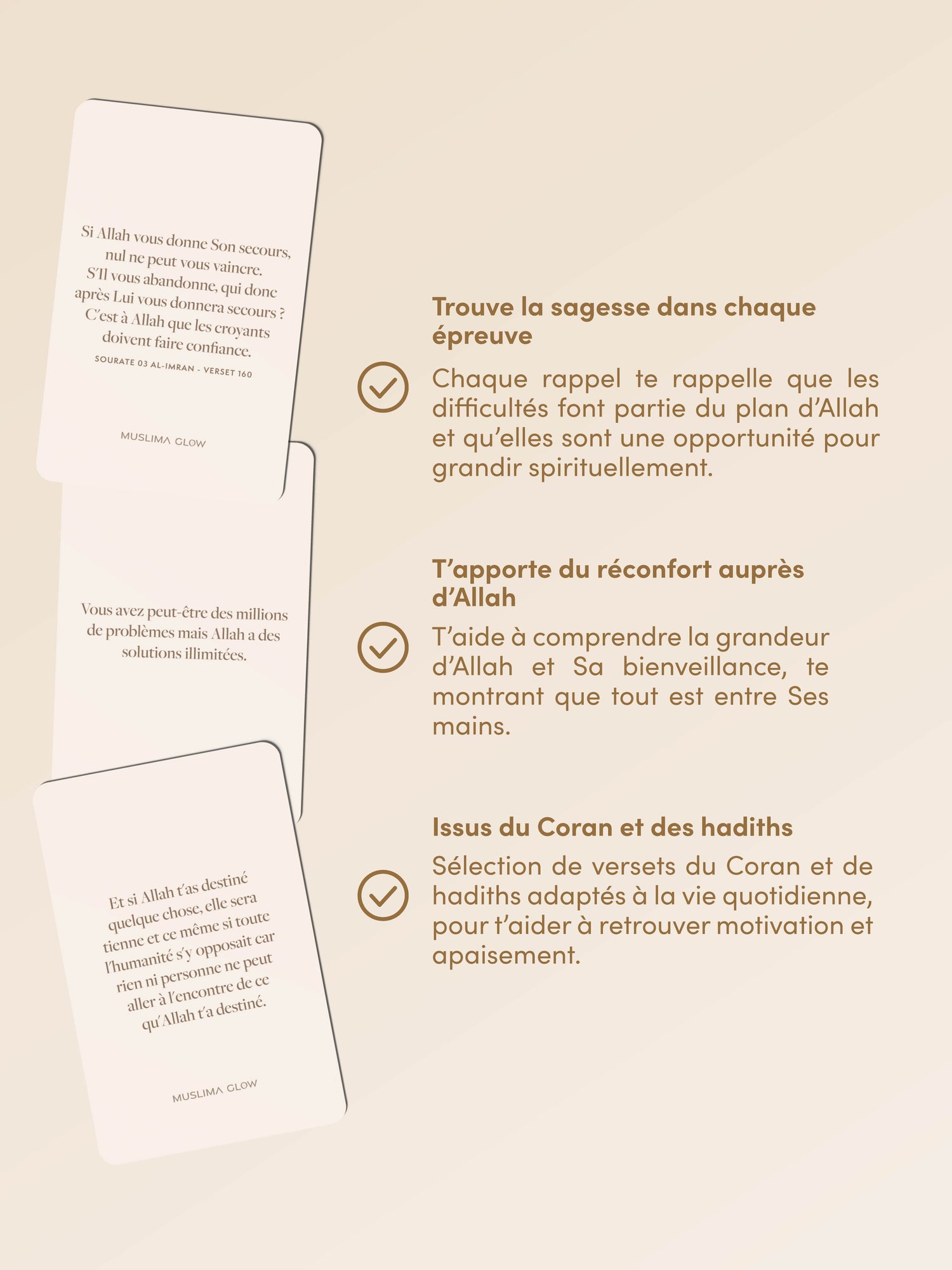 Deen Reflections - 52 cartes de rappels et versets du Coran