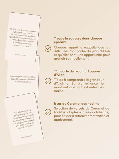 Deen Reflections - 52 cartes de rappels et versets du Coran